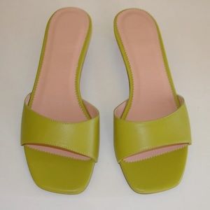 J Crew Single Strap Sandal, Chartreuse, 8.5